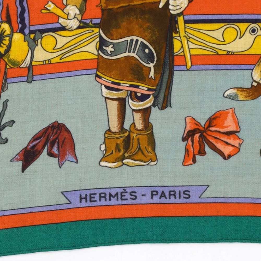 Hermes Kachinas Shawl Printed Cashmere and Silk 140 Multicolor - Picture 2 of 4